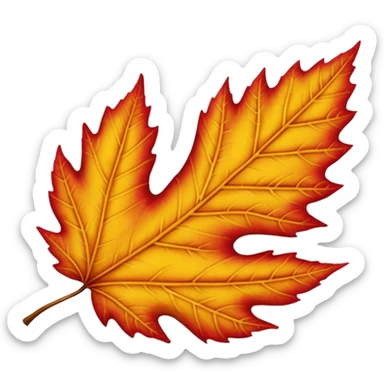 yellow and red leaf  sticker
