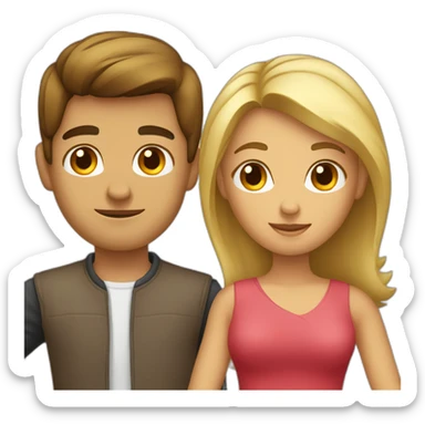 Femme brune et homme blond qui s’embrasse sticker