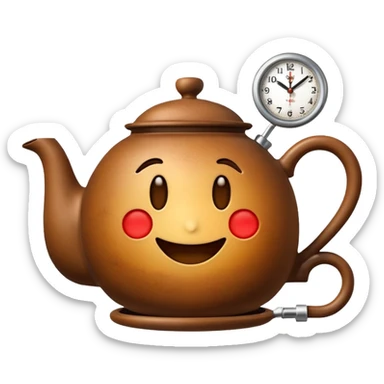 Emoji with clock that tea sticker