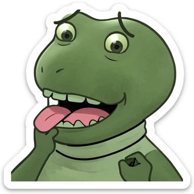 emoji face with tongue out. two hands around neck choking it out sticker