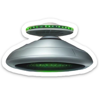 UFO driven by an alien, abducting a cow and firing a laser beam sticker