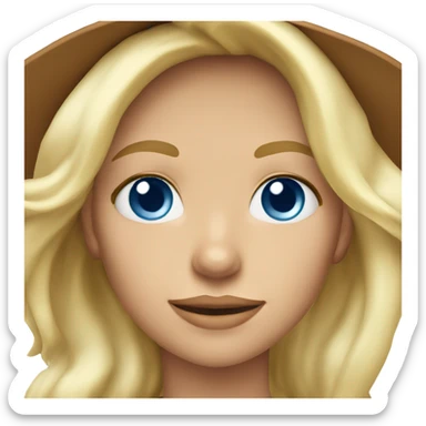 Blue eyes blond long hair cowgirl sticker
