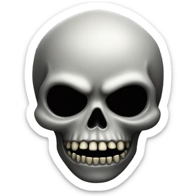 black skull with fang sticker
