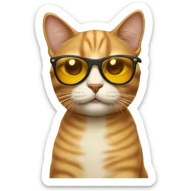 Cat with sunglasses sticker