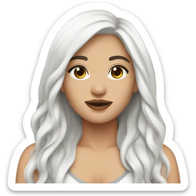 plus size dark long hair white skin sticker