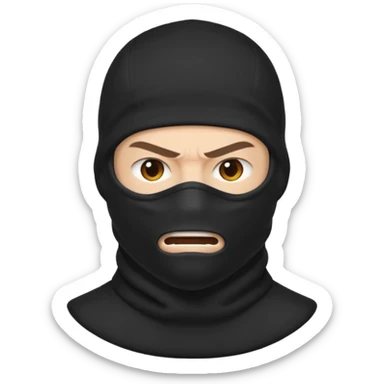 angry man in balaclava sticker