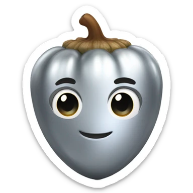 SINGLE, shiny silver acorn sticker