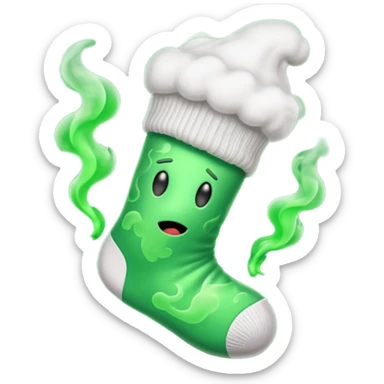 stinky sock with green smoke sticker
