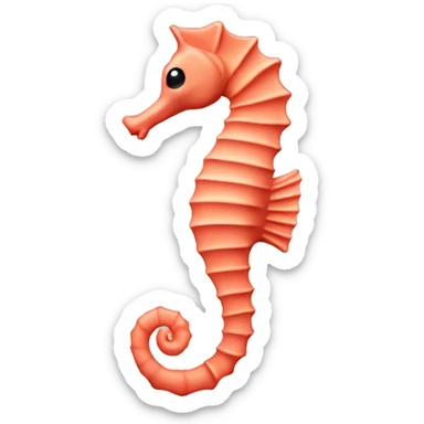 Left facing seahorse, coral colored sticker