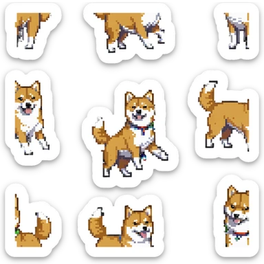 happy shiba inu dancing sticker
