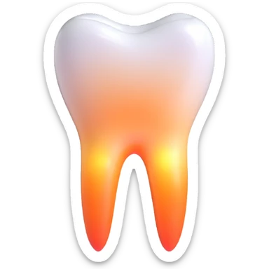 tooth with a glowing healing effect sticker