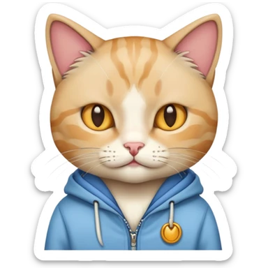 A cat wearing clothes sticker