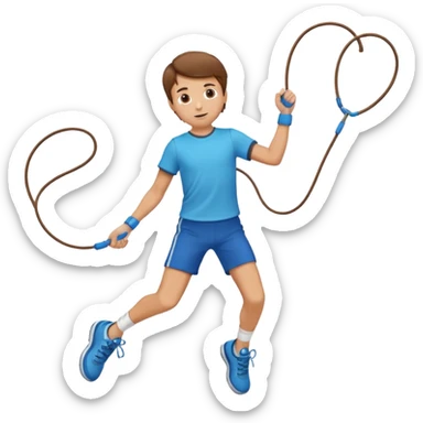 Boy with Skipping Rope overhead pose sticker