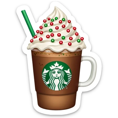 Iced Christmas Starbucks coffee sticker