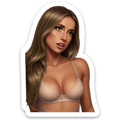 realistic solo girl in lingerie sticker