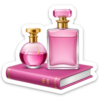 pink bookbook and fragance sticker