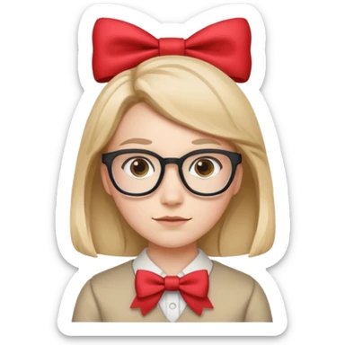 🤓+🎀 same emoji  sticker