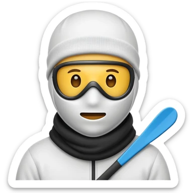 Emoji with a ski mask sticker