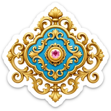 vintage rococo highly detailed pin sticker