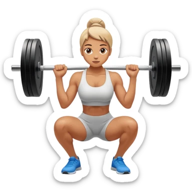 Person with perfect posture doing a squat at the gym sticker