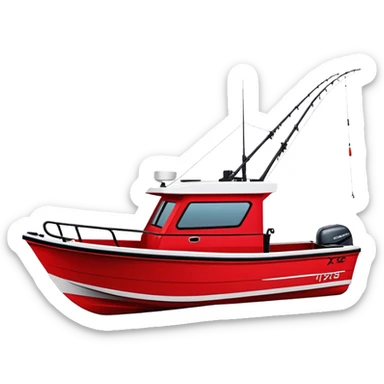Fishing Boat - Lund 1775 Crossover XS (Model Year: 2022) (Iconic colour: Red with black trim) sticker
