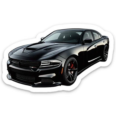 2024 all black dodge charger racing a 2024 aston martin sticker