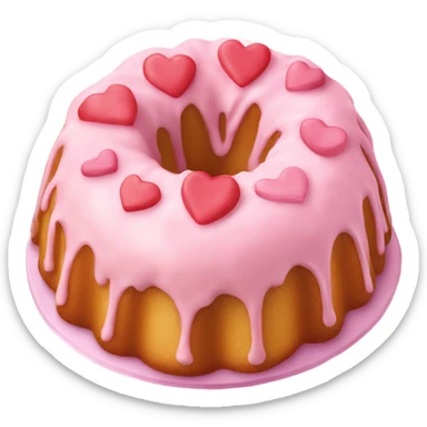 Light pink Valentine’s Day Bundt cake  sticker