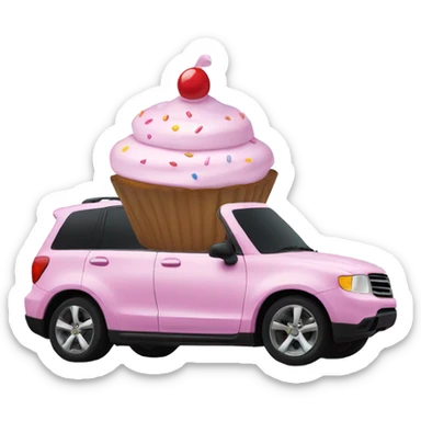 Cupcake under car sticker