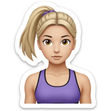 fitness girl, dark eyes, highlighted hair sticker