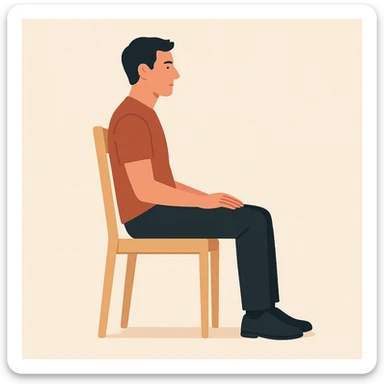 side angle of a man sitting in a chair, clear and simple design sticker