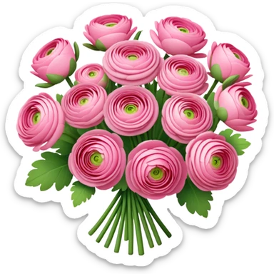 bouquet of ranunculus (pink) 25 flowers  sticker