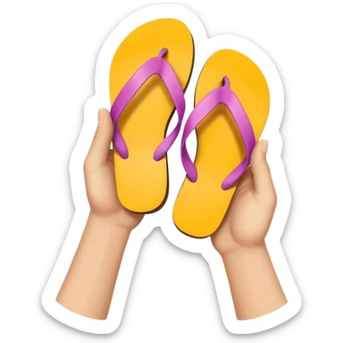 Hand with flip flop in it sticker