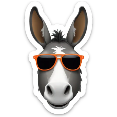 A donkey with sunglasses  sticker