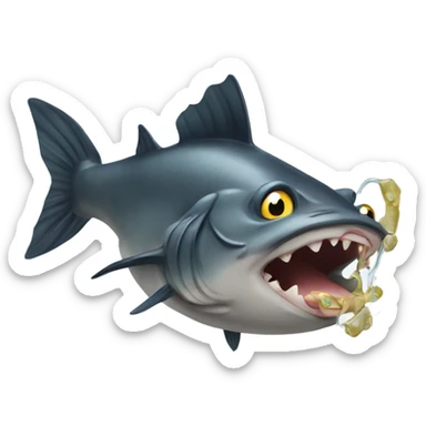 Catfish biting off more than he can chew sticker