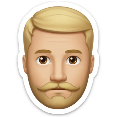 short blond hair clean cut mustache and beard 5ft 9 140lbs titian sticker