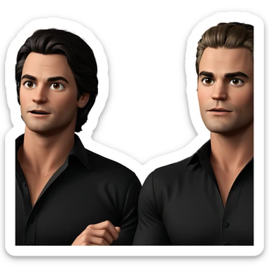 retro style boys in black sticker