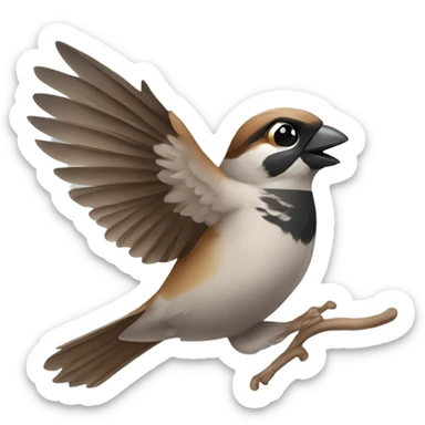 sparrow throw frisbee sticker