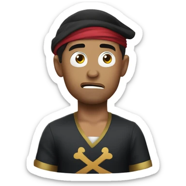 Ronaldo shocked with is one hand on his face and dressed as a pirate sticker