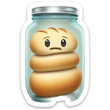 Lump of bread dough in a mason jar sticker