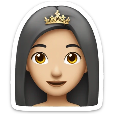 asian straight hair princess sticker