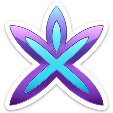 Purple and Cian symbol X twitter sticker