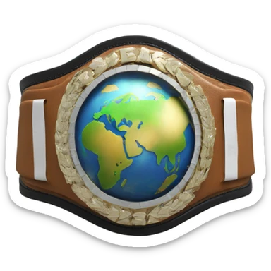 Championship title belt with the earth on front sticker