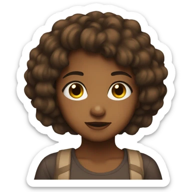 brown girl watching anime sticker