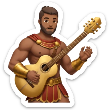 ancient gladiator play guitar sticker
