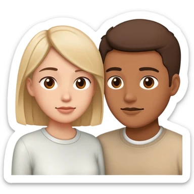 couple with different attachment styles resolving conflict healthily, one giving space while still staying connected, the other communicating calmly with respect for boundaries sticker