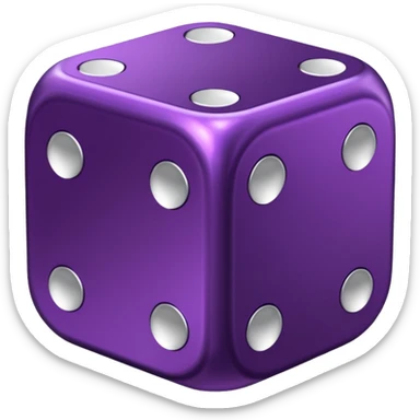 dark purple metallic dice, hearts instead of dots sticker