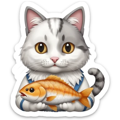  Katze mit fisch und dresdener stollen sticker