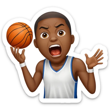 Black person screamin with a basketball  sticker