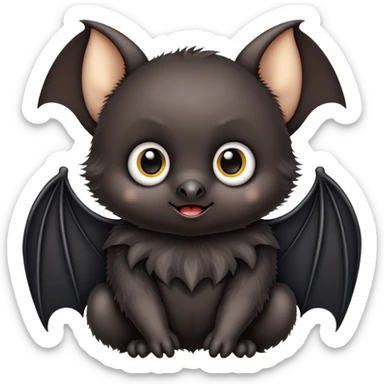 cute baby black bat sticker