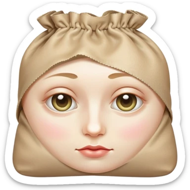 Face with bags under eyes sticker